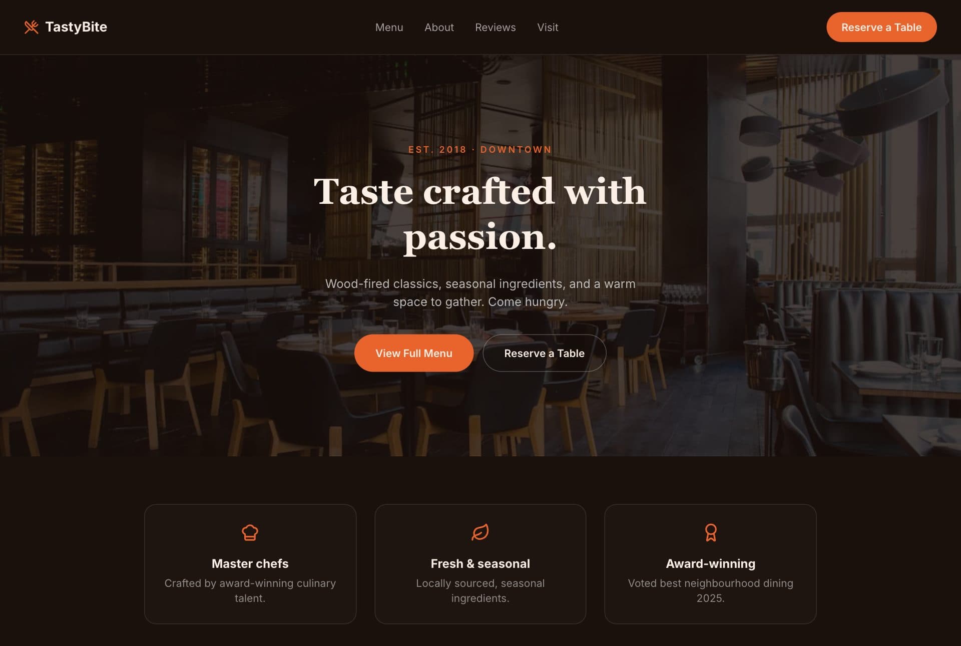 TastyBite — website front page
